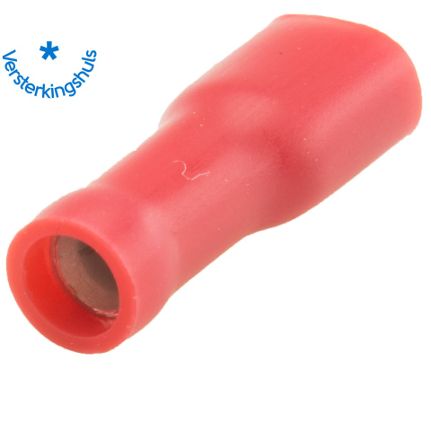BBAtechniek artnr. 11358 - Vlakstekerhuls 4.8x0.5mm* rood (100x)