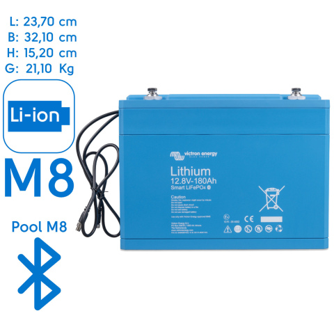 BBAtechniek artnr. 90045 - Victron lithium accu 12.8V 180Ah Smart  (1x)