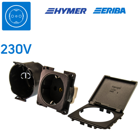 230V Schuko contactdoos lei-grijs S20.000 (1x)