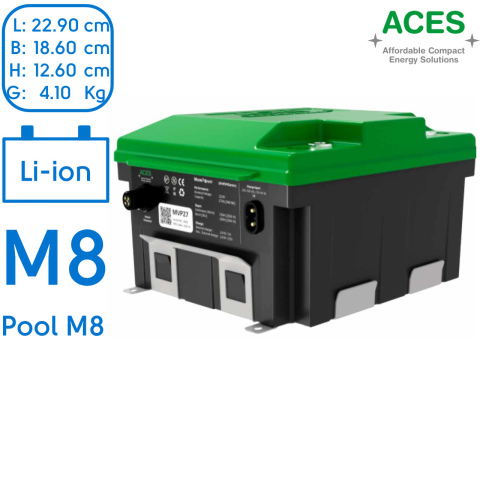12V 27Ah Aces MovePower Lithium accu + lader (1x)