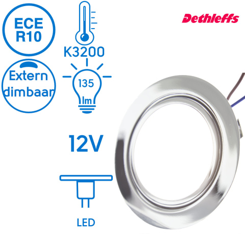 BBAtechniek artnr. 20192 - Dometic LED spot Steffi 12V 1.8W ECE R10(1x)