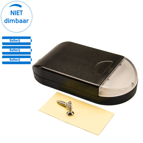 BBAtechniek artnr. 45016 - Lade/kastverlichting zwart 4-LED warm wit (1x)
