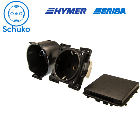 BBAtechniek artnr. 45039 - 12V 120W contactdoos zwart S20.000 (1x)