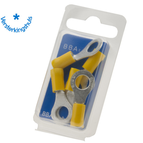 BBAtechniek artnr. 17513 - Kabelschoen ring M8 Ø8.4mm* geel (5x)