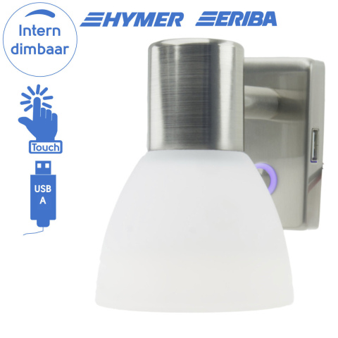 BBAtechniek artnr. 65547 - Faretto PowerLED 12V 3W geborsteld alu USB-A (1x)
