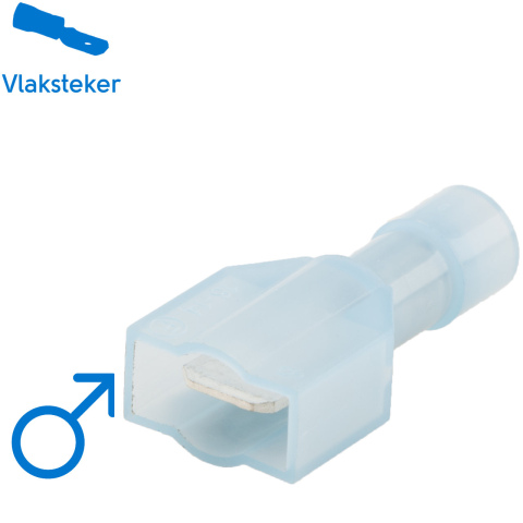 BBAtechniek artnr. 11747 - Vlaksteker 6.3x0.8mm blauw (50x)