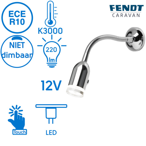 BBAtechniek artnr. 20196 - Dometic flexibele LED spot L70TM 12V 3.2W (1x)