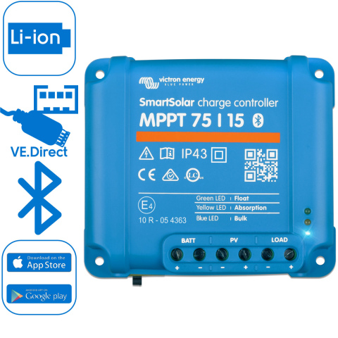 BBAtechniek artnr. 38215 - Victron SmartSolar MPPT 75/15 12/24V (1x)