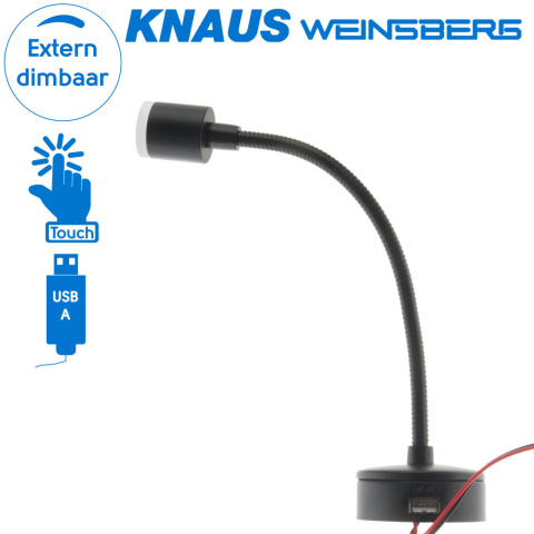 BBAtechniek artnr. 45151 - Black Swan LED 12V 2W USB 3A 148lm 4000K (1x)