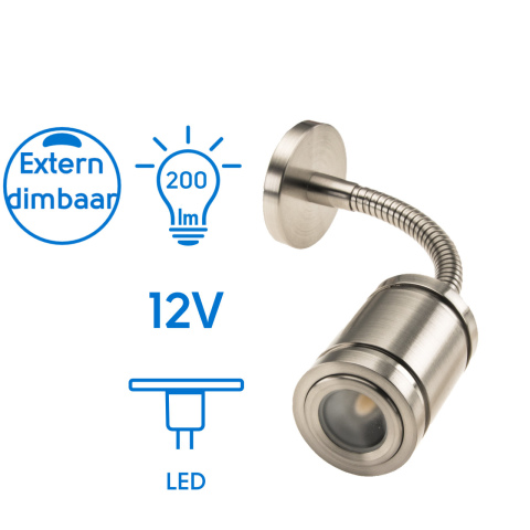 BBAtechniek artnr. 65545 - Pavia flex LED lamp kort 12V 2.2W 160mm (1x)