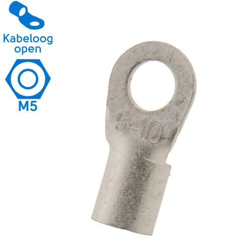 BBAtechniek artnr. 17485 - 10mm2 M5 open kabeloog (25x)