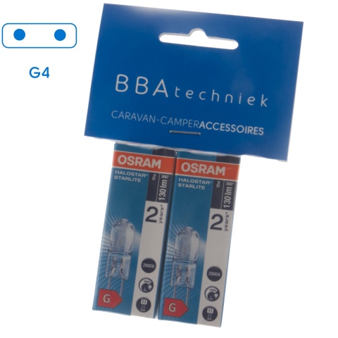 BBAtechniek artnr. 37139 - Halogeen JC 12V 10W G4 helder 2800K 130lm (2x)