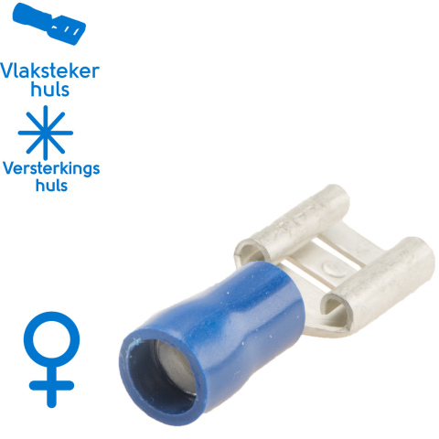 BBAtechniek artnr. 11385 - Vlakstekerhuls 8.0x0.8mm* blauw (100x)