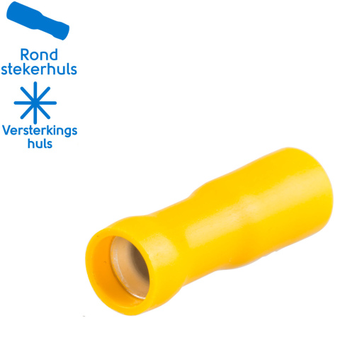 BBAtechniek artnr. 11316 - Rondstekerhuls Ø5mm* geel (100x)