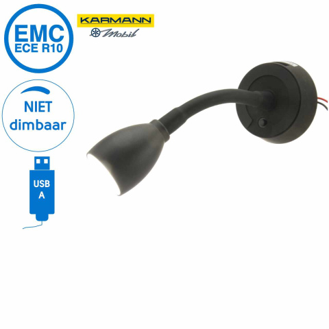 BBAtechniek artnr. 65570 - Veneto B flex LED spot 12V 1.8W 4000K USB (1x)