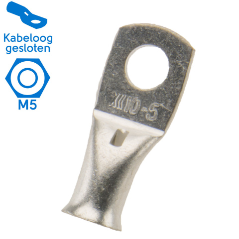 BBAtechniek artnr. 13015 - 10mm² M5 gesloten kabeloog (50x)