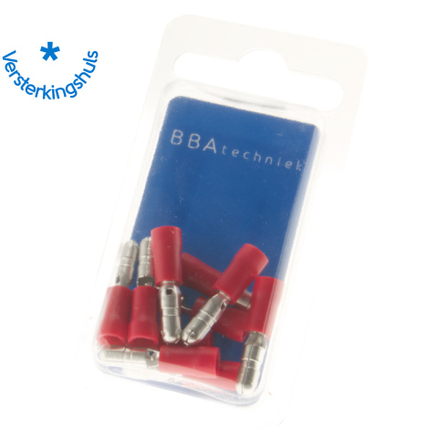 BBAtechniek artnr. 16993 - Rondsteker + rondstekerhuls Ø4mm* rood (2x5)