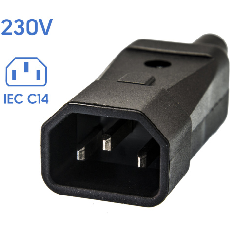 BBAtechniek artnr. 27053 - Contrastekker male C14 pennen recht zwart (1x)