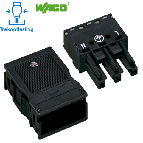 Wago Winsta Midi connector female zwart (5x)