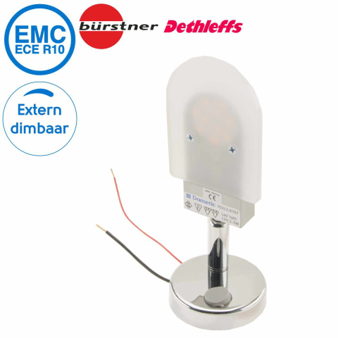 BBAtechniek artnr. 20185 - Dometic LED opbouwspot Thomas zilver 12V 1.5W (1x)