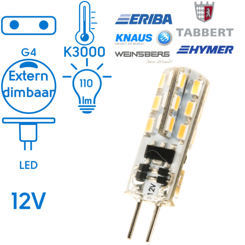 BBAtechniek artnr. 8509 - G4 10-18VDC 1.5W 3000K 110-120lm LED (2x) 