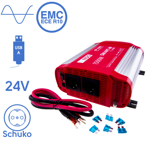 BBAtechniek artnr. 57033 - 24V 1500W NDS SP-1500 zuivere sinus inverter (1x)