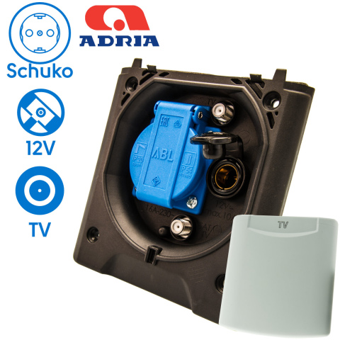 BBAtechniek artnr. 45024 - Voortent aansluiting CEE 230V  / TV / 12V (1x)