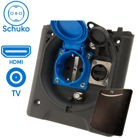 BBAtechniek artnr. 45096 - Voortent aansluiting CEE 230V  / TV / HDMI (1x)
