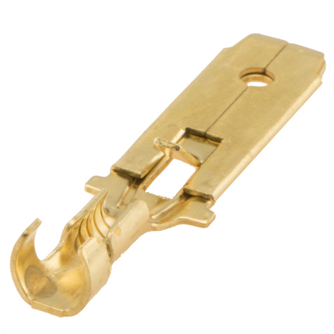 Vlaksteker messing 6.3, 0.5 -1.0mm² (100x)