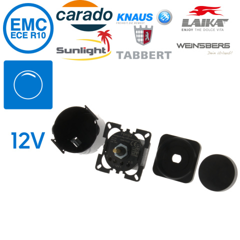 BBAtechniek artnr. 45163 - S 30.000 12V LED dimmer klik/draaiknop zwart (1x)