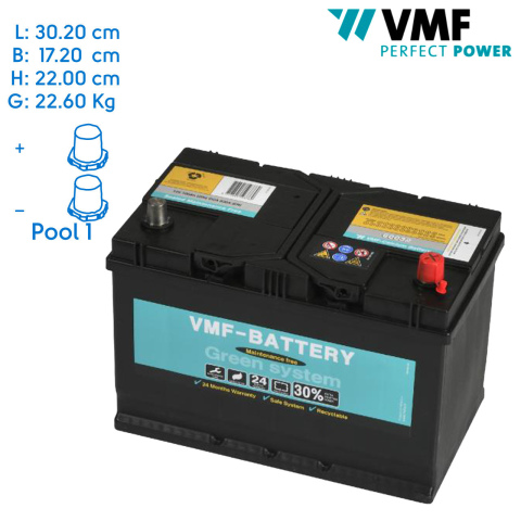 BBAtechniek artnr. 37060 - 12V 100Ah VMF start accu (1x)