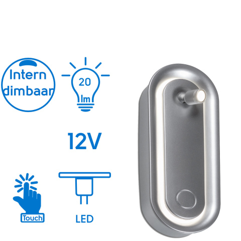 BBAtechniek artnr. 45143 - Potenza LED lamp 12V 0.4W zilver + minispot (1x)