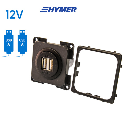 USB-A contactdoos 2x 2.5A lei-grijs S20.000 (1x)