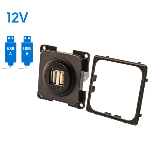 S 20.000 contactdoos 2x 2.5A USB-A leigrijs (1x)