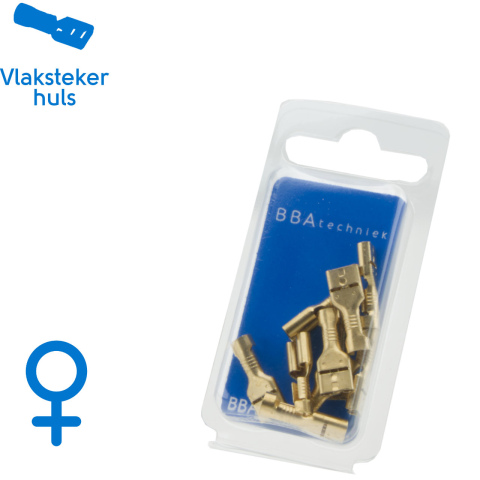 Vlakstekerhuls 6.3x0.8mm ongeïsoleerd (10x)