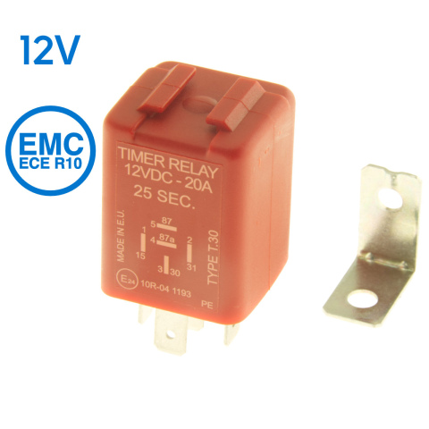 BBAtechniek artnr. 10017 - Timer relais 12V 20A 5-polig 25sec (1x)