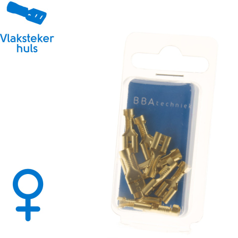 BBAtechniek artnr. 17666 - Vlakstekerhuls 6.3x0.8mm ongeïsoleerd (10x)