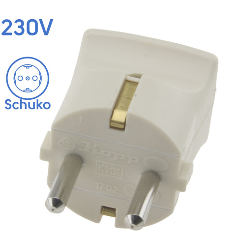 Klap stekker met randaarde wit (10x)