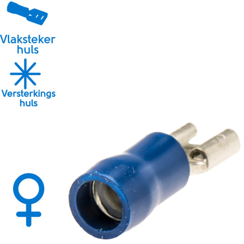 BBAtechniek artnr. 11376 - Vlakstekerhuls 4.8x0.8mm* blauw (100x)