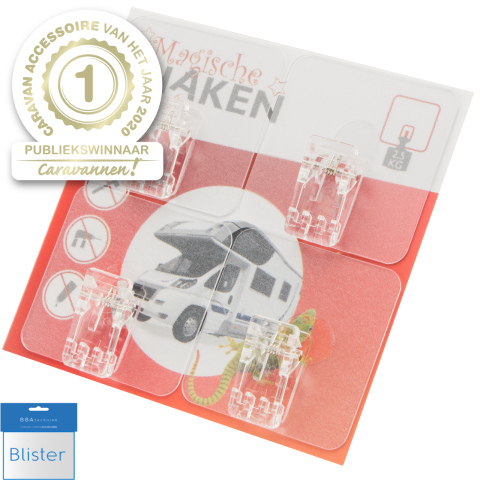 BBAtechniek artnr. 45136 - Magische haken type clip herbruikbaar (4x)