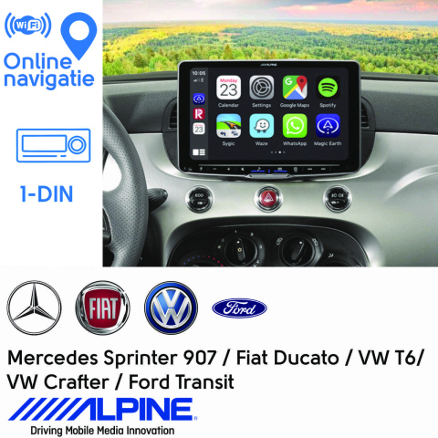 BBAtechniek artnr. 8664 - 9” iLX-F905D Alpine navigatie kantelbaar 1DIN (1x)
