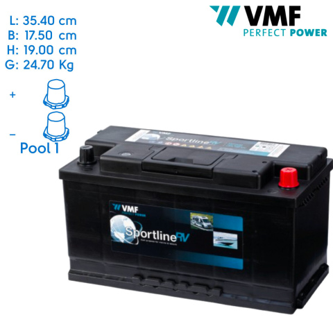 BBAtechniek artnr. 37009 - 12V 95Ah VMF Sportline semi-tractie accu (1x)