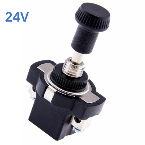 BBAtechniek artnr. 15711 - 24V 12.5A 2-polig On-Off trekschakelaar kort (10x)