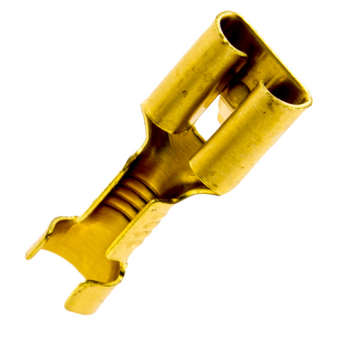BBAtechniek artnr. 12093 - Vlakstekerhuls messing 6.3, 1.5 -2.5mm² (100x)