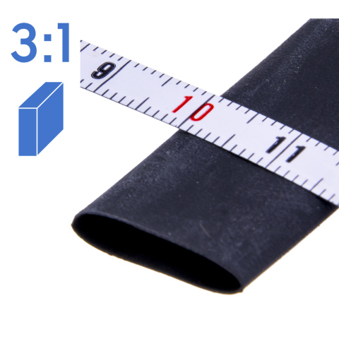 BBAtechniek artnr. 17468 - Krimpkous 12-4mm zwart 3:1 (3m box)