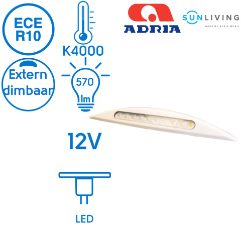 BBAtechniek artnr. 65509 - Rome W LED voortent / luifellamp 12V 5W wit (1)
