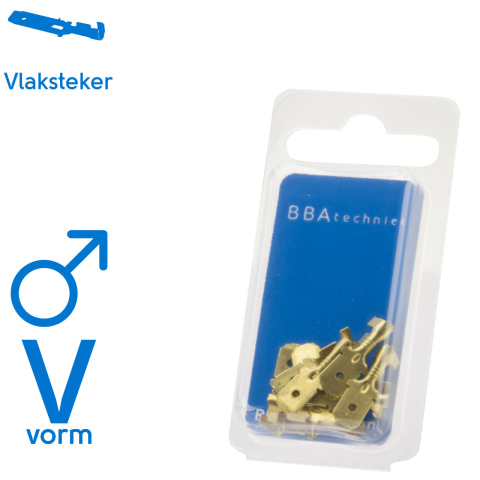 BBAtechniek artnr. 17648 - Vlaksteker 6.3x0.8mm ongeïsoleerd 1.5-2.5mm² (10x)