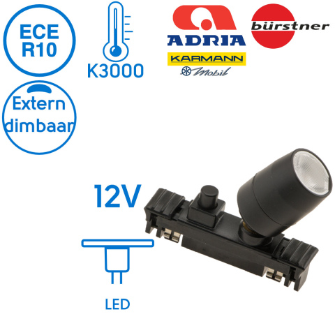 Rialto B LED spot met schakelaar 12V 1W (1x)