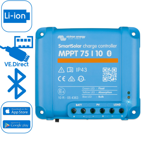 BBAtechniek artnr. 8592 - Victron SmartSolar MPPT 75/10 12/24V (1x)