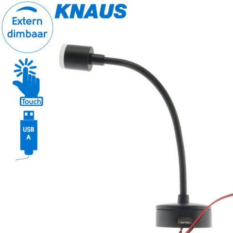 BBAtechniek artnr. 45151 - Black swan LED 12V 2W USB 3A 148lm 4000K (1x)